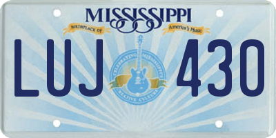 MS license plate LUJ430