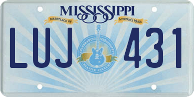 MS license plate LUJ431