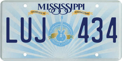 MS license plate LUJ434