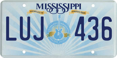 MS license plate LUJ436