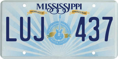 MS license plate LUJ437