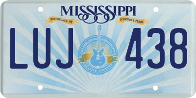 MS license plate LUJ438