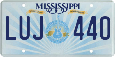 MS license plate LUJ440