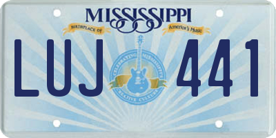 MS license plate LUJ441