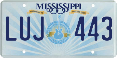 MS license plate LUJ443