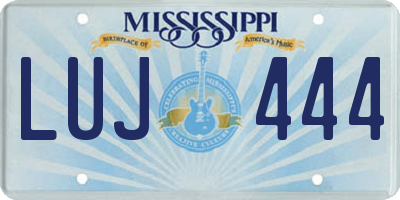MS license plate LUJ444