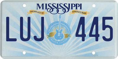 MS license plate LUJ445