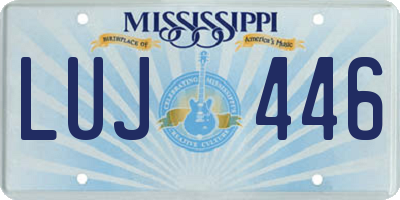 MS license plate LUJ446