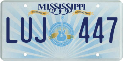 MS license plate LUJ447