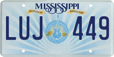 MS license plate LUJ449