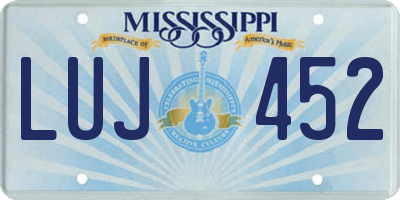 MS license plate LUJ452