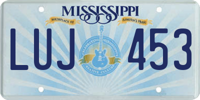 MS license plate LUJ453