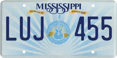 MS license plate LUJ455