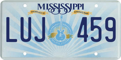 MS license plate LUJ459