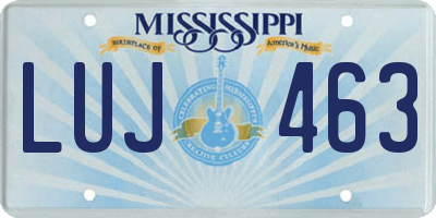 MS license plate LUJ463