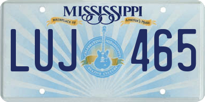 MS license plate LUJ465