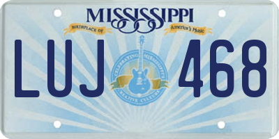 MS license plate LUJ468