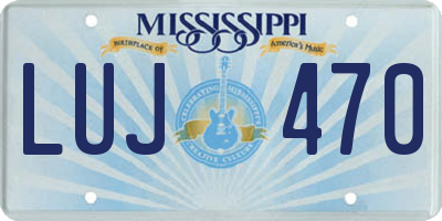 MS license plate LUJ470
