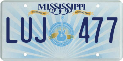 MS license plate LUJ477