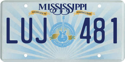 MS license plate LUJ481