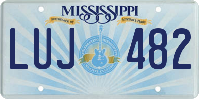 MS license plate LUJ482