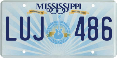 MS license plate LUJ486