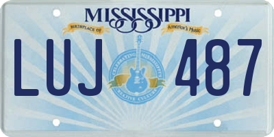 MS license plate LUJ487