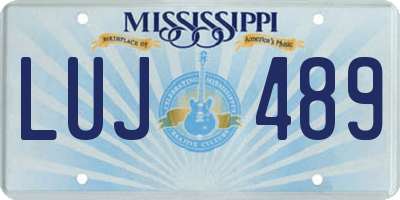 MS license plate LUJ489
