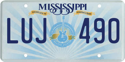 MS license plate LUJ490
