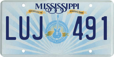 MS license plate LUJ491