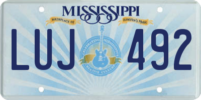 MS license plate LUJ492