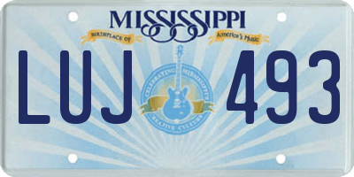 MS license plate LUJ493