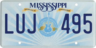 MS license plate LUJ495