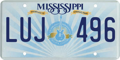 MS license plate LUJ496