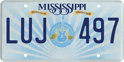 MS license plate LUJ497