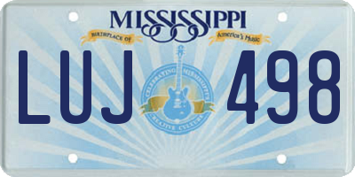 MS license plate LUJ498
