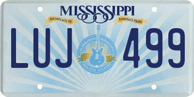 MS license plate LUJ499