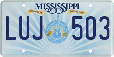 MS license plate LUJ503