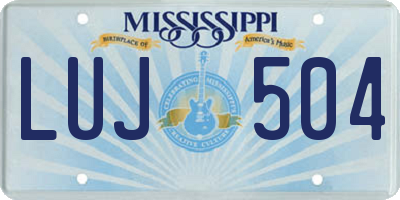 MS license plate LUJ504