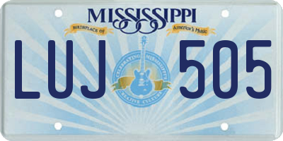 MS license plate LUJ505
