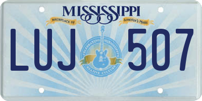 MS license plate LUJ507