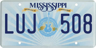MS license plate LUJ508