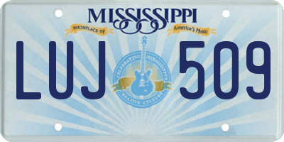 MS license plate LUJ509