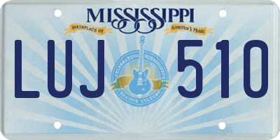 MS license plate LUJ510