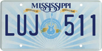 MS license plate LUJ511