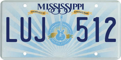 MS license plate LUJ512
