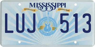 MS license plate LUJ513