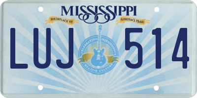 MS license plate LUJ514