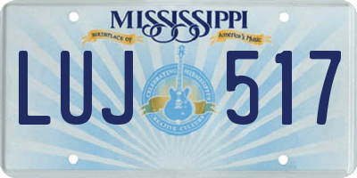 MS license plate LUJ517