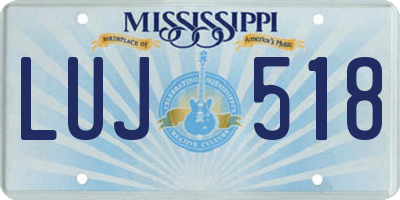 MS license plate LUJ518